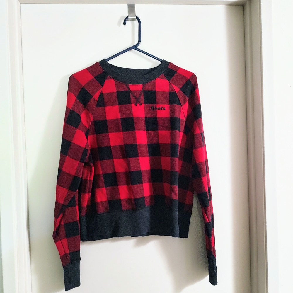 Plaid Red and Black Women's Sweater